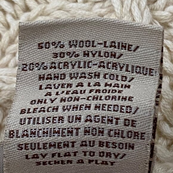 Ugg Womens cable Knit chunky fisherman’s Scarf Beige One Size Wool & Acrylic - Picture 5 of 11